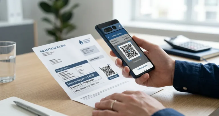 Pagare bollette con QR code dallo smartphone - guida pagamenti digitali 2026