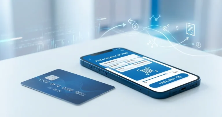Pagare MAV con carta di credito online - Smartphone con app bancaria e carta di credito per saldare bollettino MAV