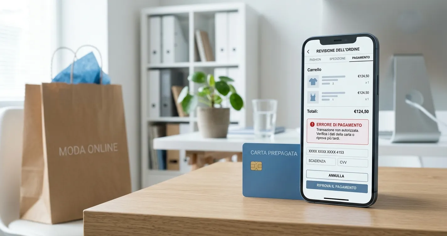 Zalando non mi fa pagare con Postepay errore checkout smartphone con carta prepagata blu 2026