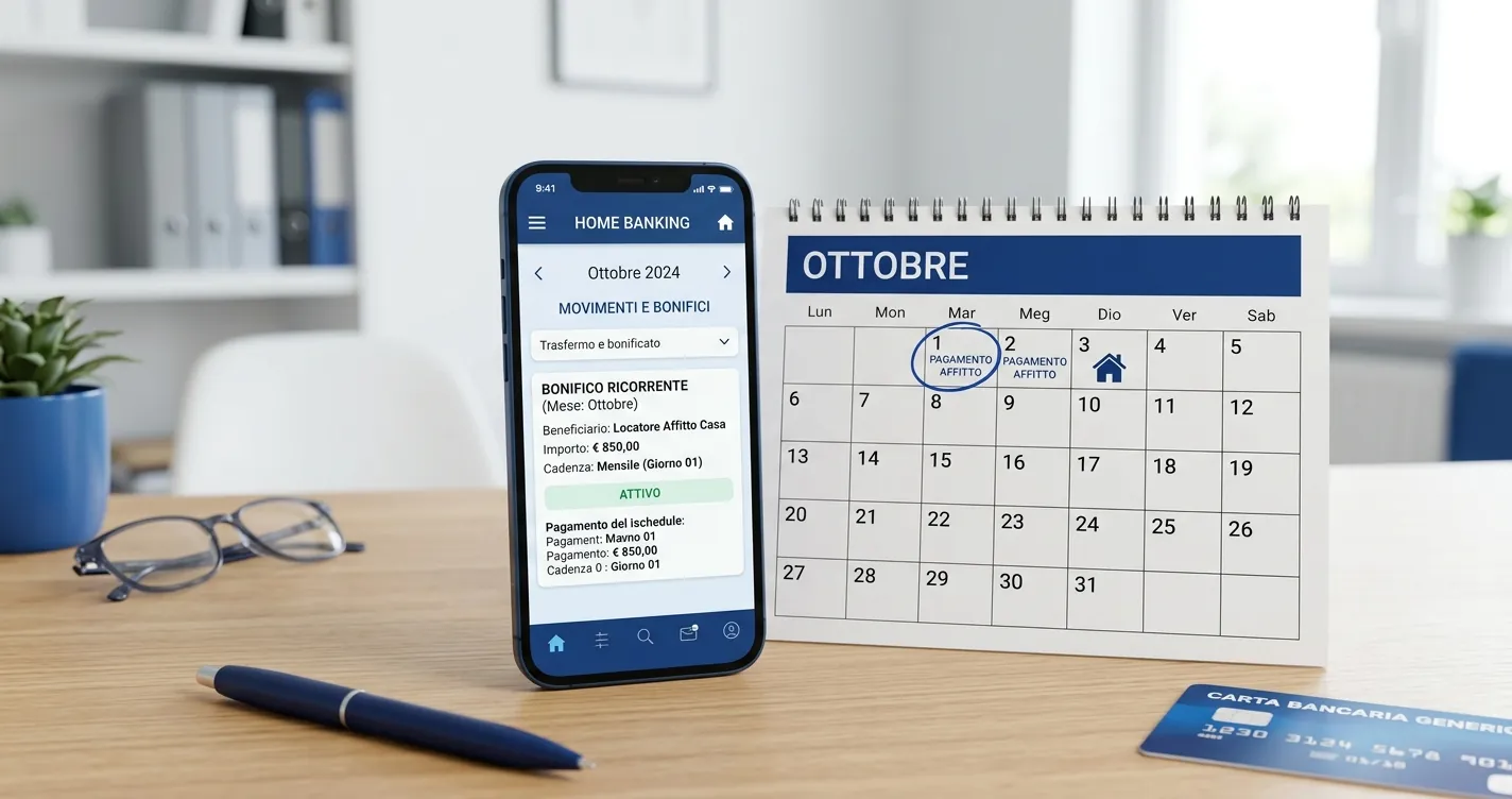 Pagare affitto con bonifico permanente tramite home banking