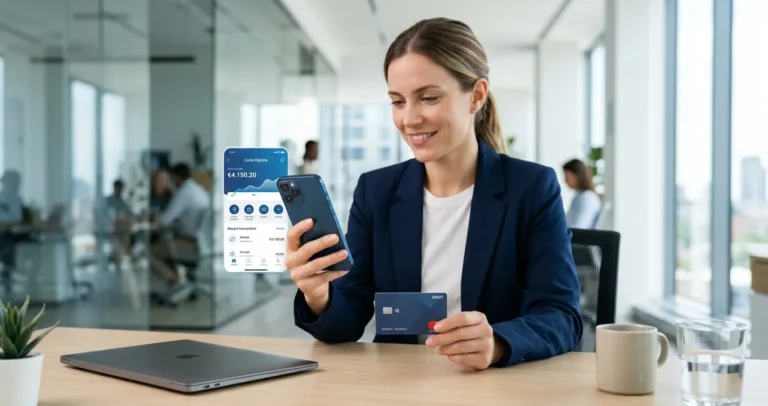 N26 Italia come funziona - conto digitale, carta di debito e app su smartphone