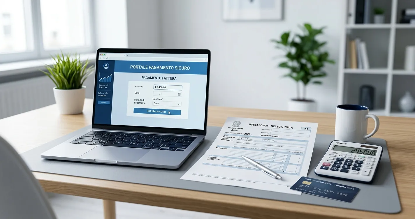 Pagare debito Agenzia Entrate - documento fiscale e pagamento online da computer