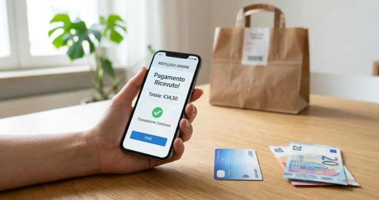 Come pagare con Just Eat: smartphone, carta di pagamento e contanti per un ordine di food delivery