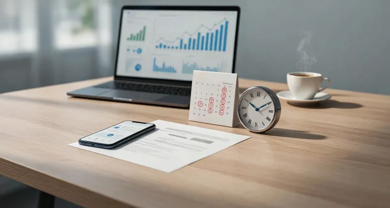 Tempi bonifico SEPA 2026: calendario, orologio e smartphone con app bancaria per calcolare i giorni di accredito